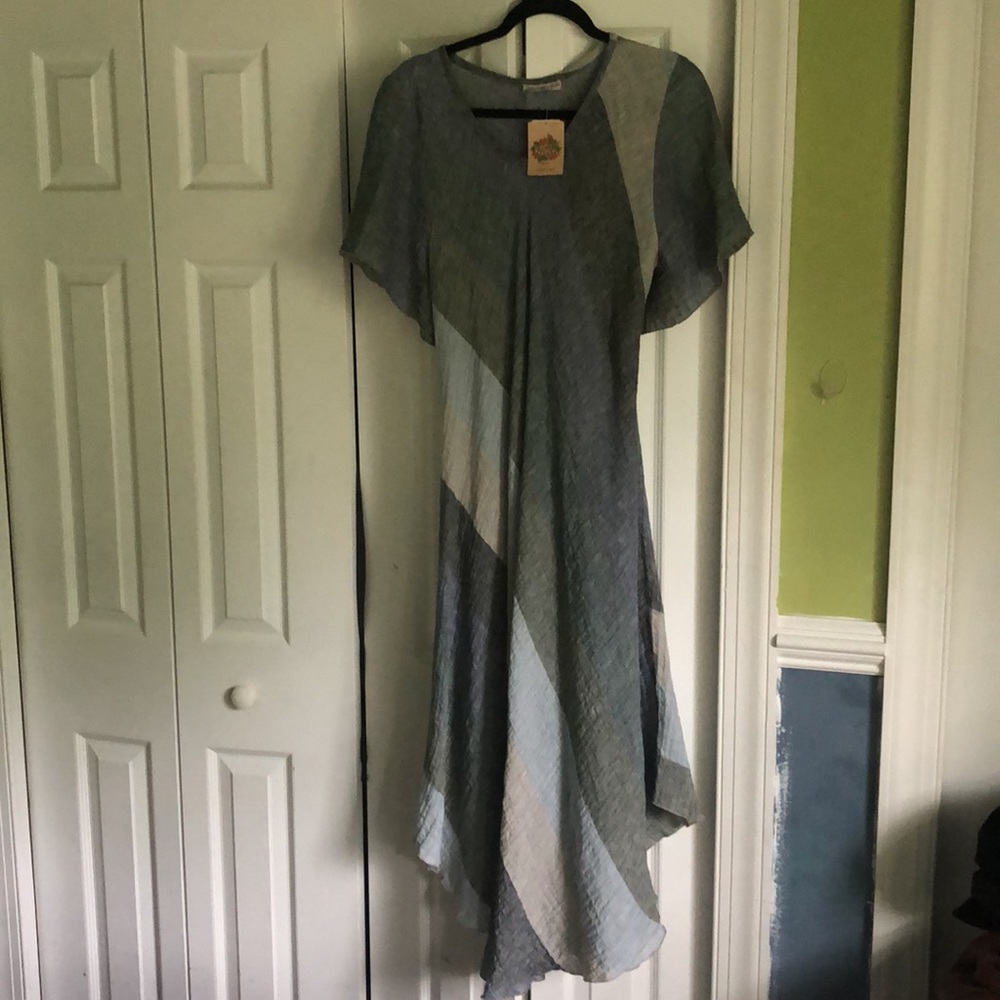 Gorgeous Italian Handmade Linen MASTRO MODA Long Flowy Dress NWT